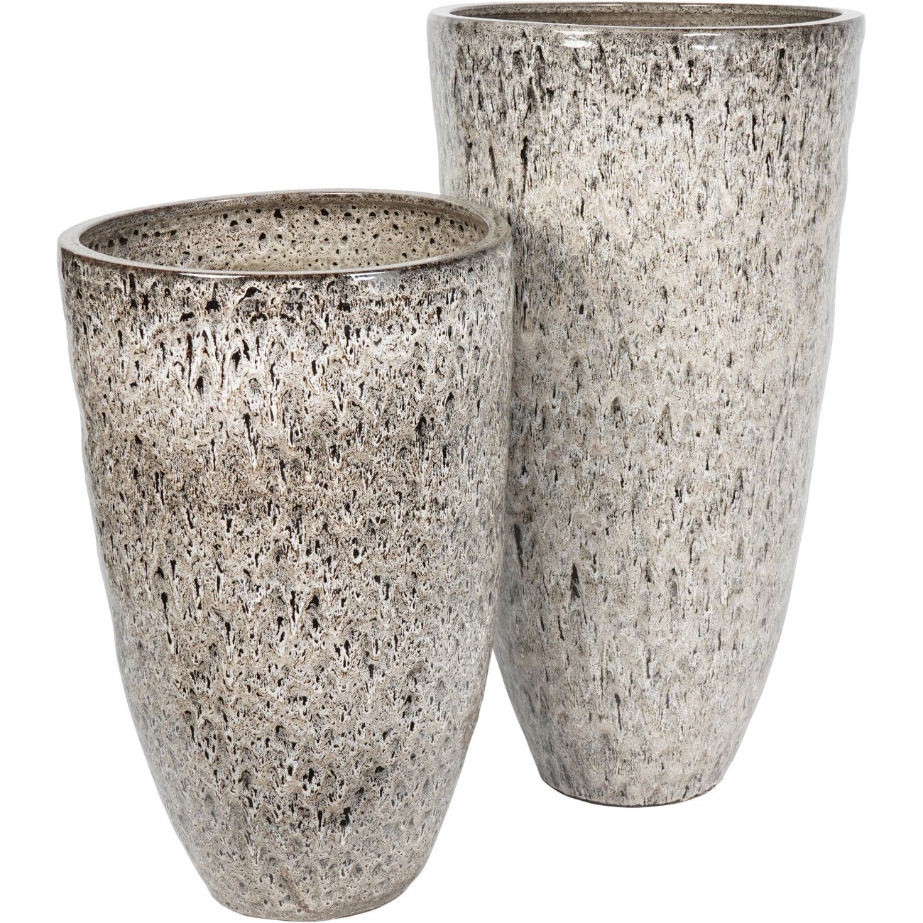 Mederno Reactive Glaze Ceramic Tall Taupe Planter 90cm Large
